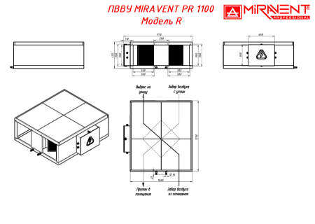 MIRAVENT PR 1100 W (с водяным калорифером)